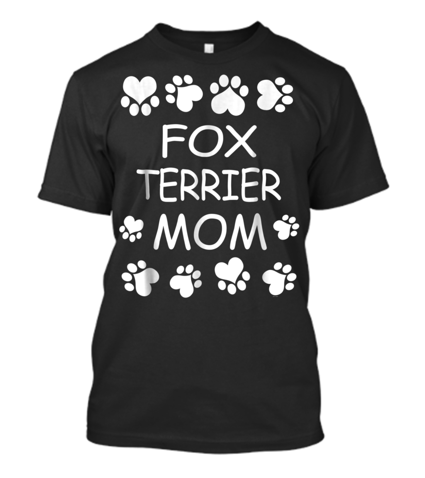 Fox Terrier Mom Paw Prints Heart T-Shirt