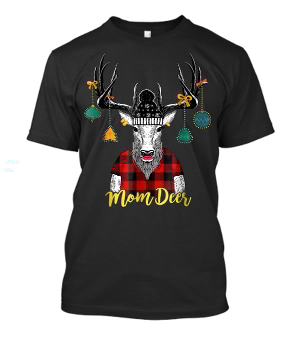 Mom Deer Christmas Plaid Noel Xmas Apparel16 T-Shirt