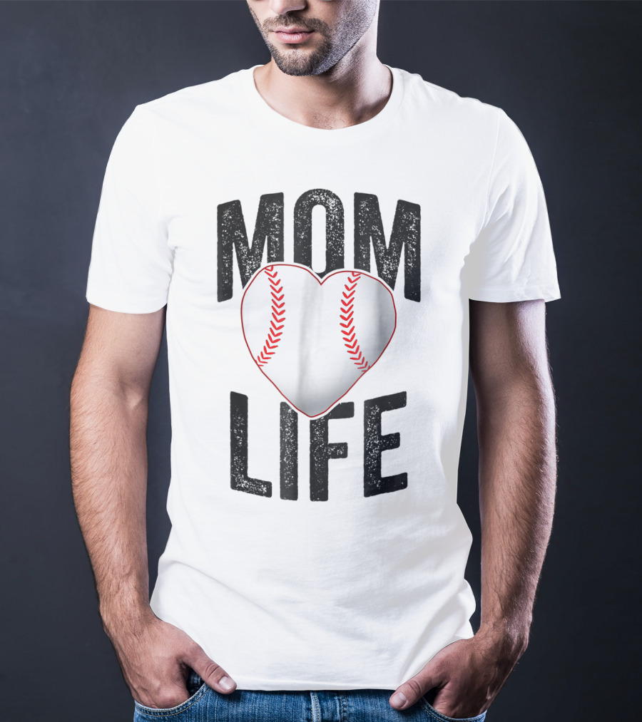 Mom Life Baseball Heart Mother Mama Player Team Heart25 T-Shirt