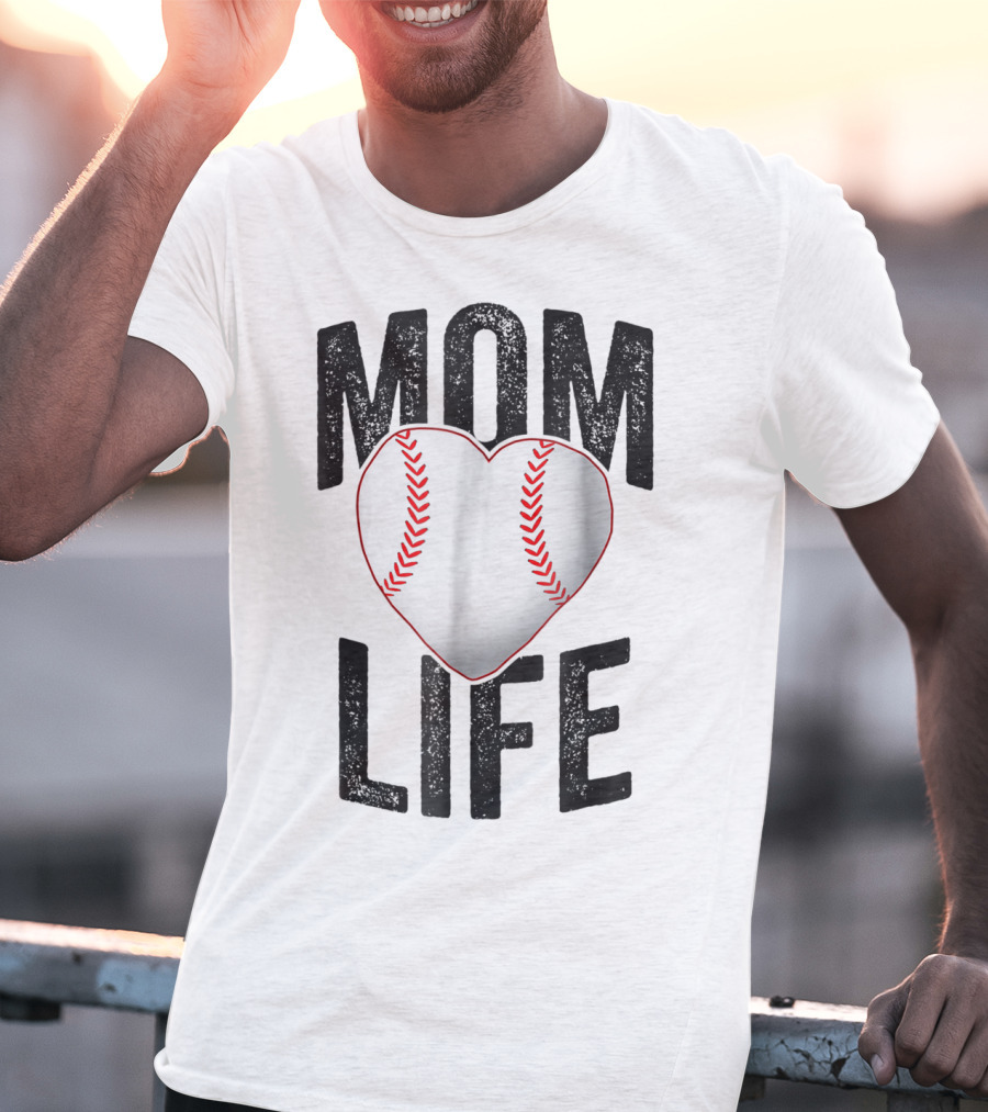 Mom Life Baseball Heart Mother Mama Player Team Heart25 T-Shirt
