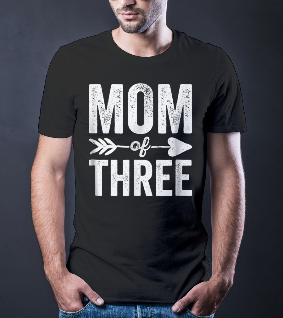 Mom Of Three Arrow Heart T-Shirt