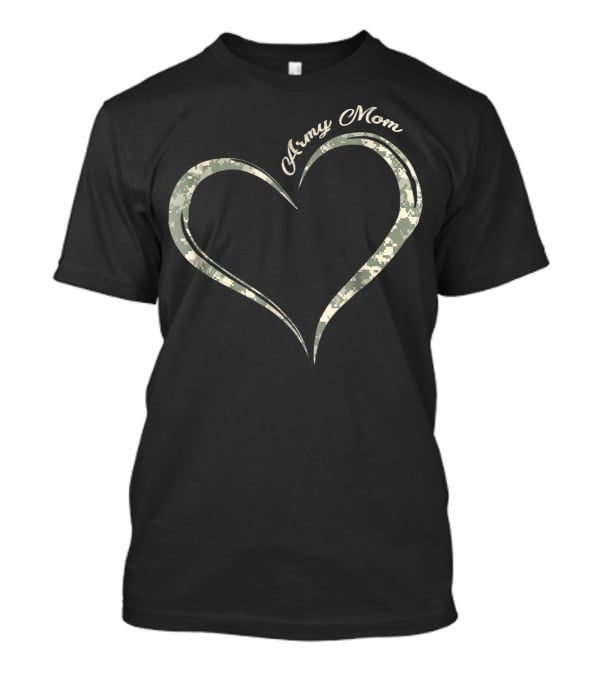 Army Mom Camo Heart T-Shirt