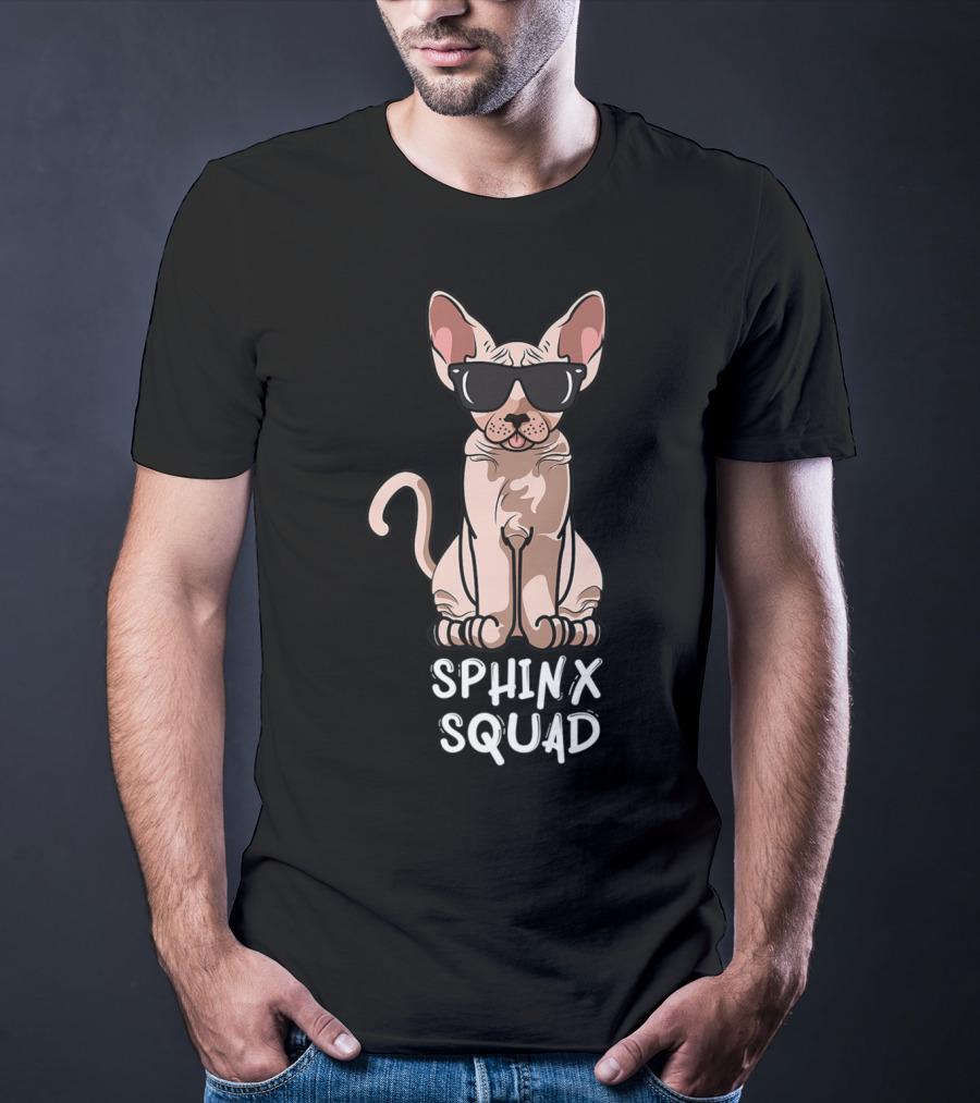Sphynx Cat Lovers Cat Mom Sphinx Squad Holiday Greetings T-Shirt