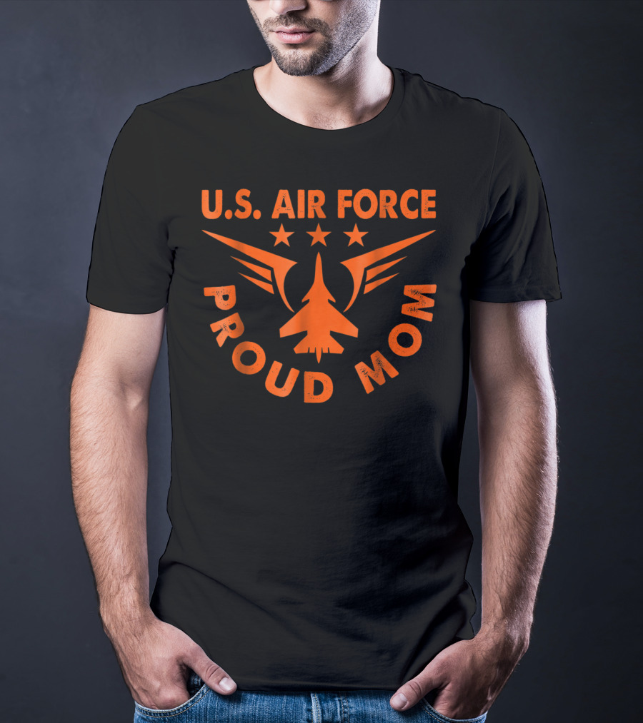 U.S. Air Force Proud Mom Jet And Stars T-Shirt