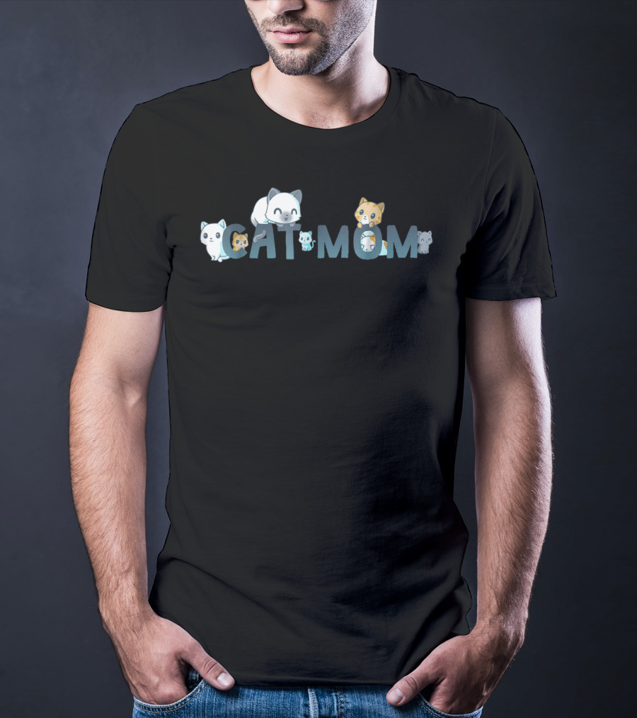 CAT MOM Lovely Cute Cartoon Kittens T-Shirt