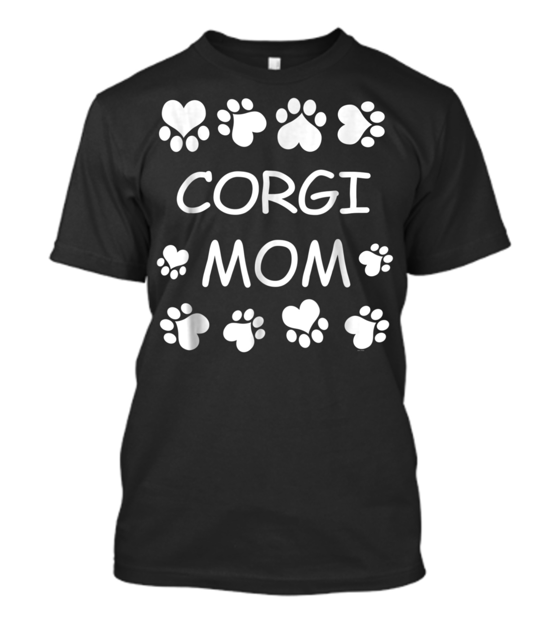 Corgi Mom Paw Prints Heart Design For Corgi Lovers Christmas Birthday T-Shirt