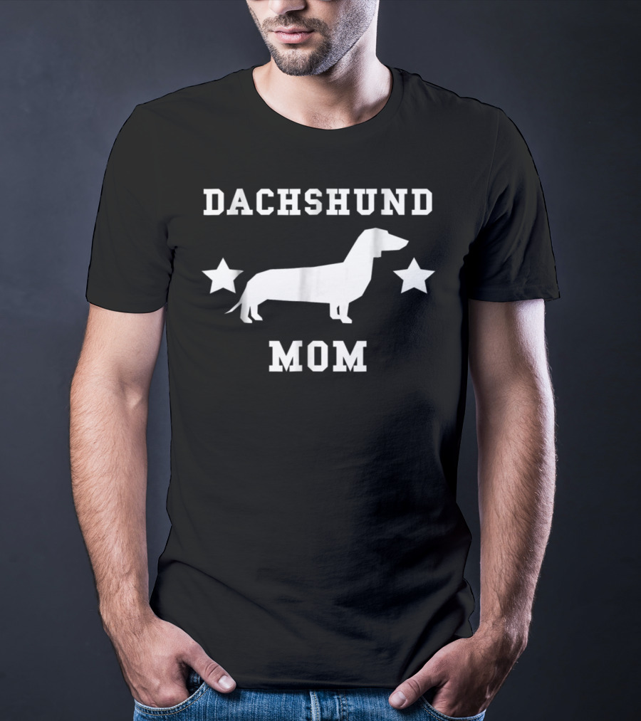Dachshund Mom Dog With Stars T-Shirt