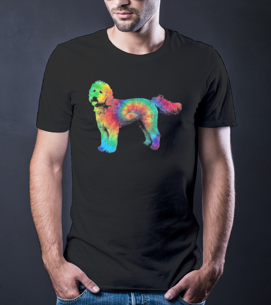 Doodle Tie Dye Rainbow Golden Labradoodle T-Shirt
