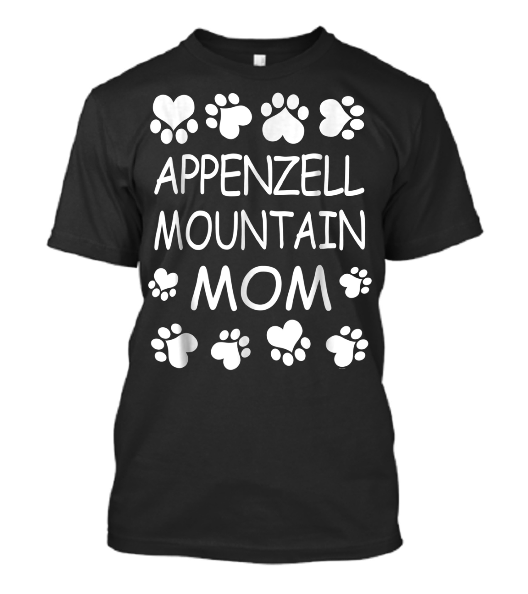 Appenzell Mountain Mom Dog Paw Print Lovers T-Shirt