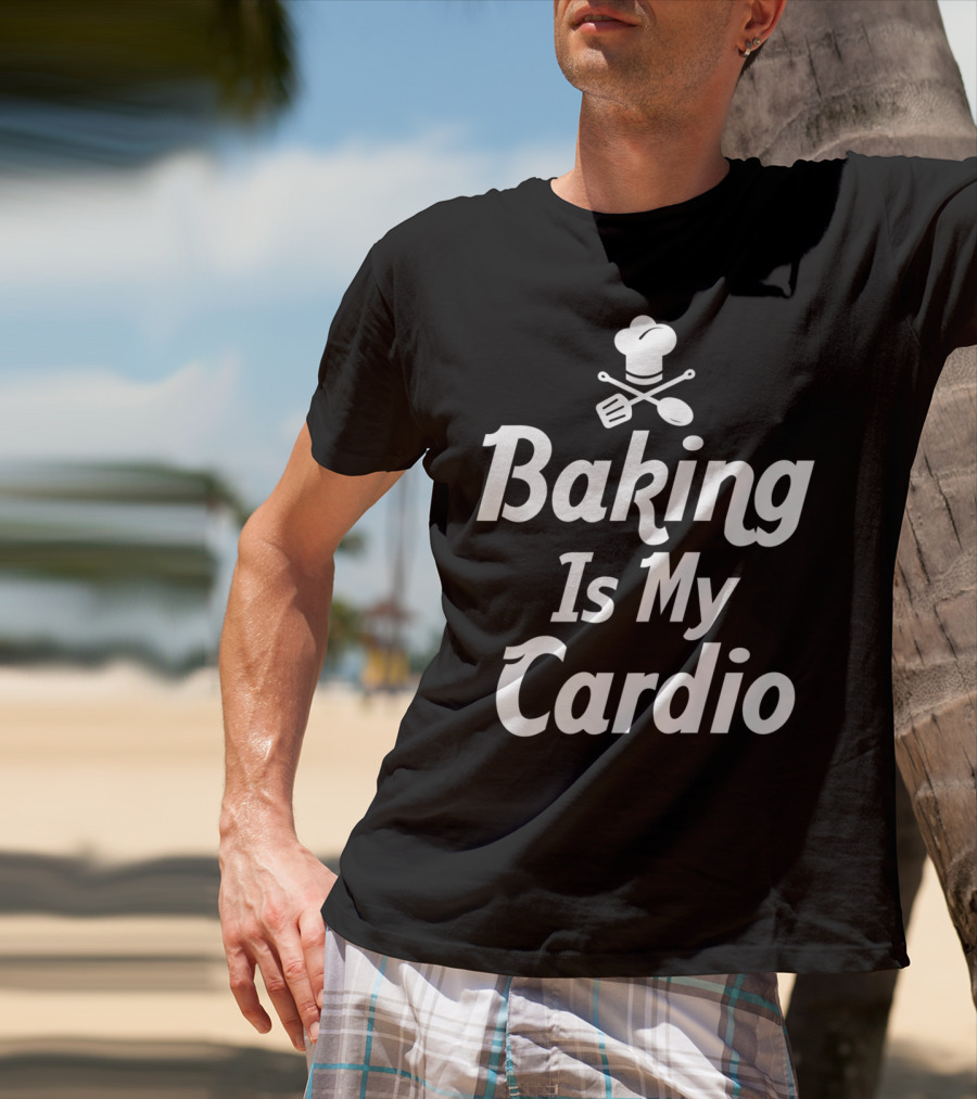 Bake Baking Is My Cardio Mom Grandma Chef Hat Spatula Spoon T-Shirt