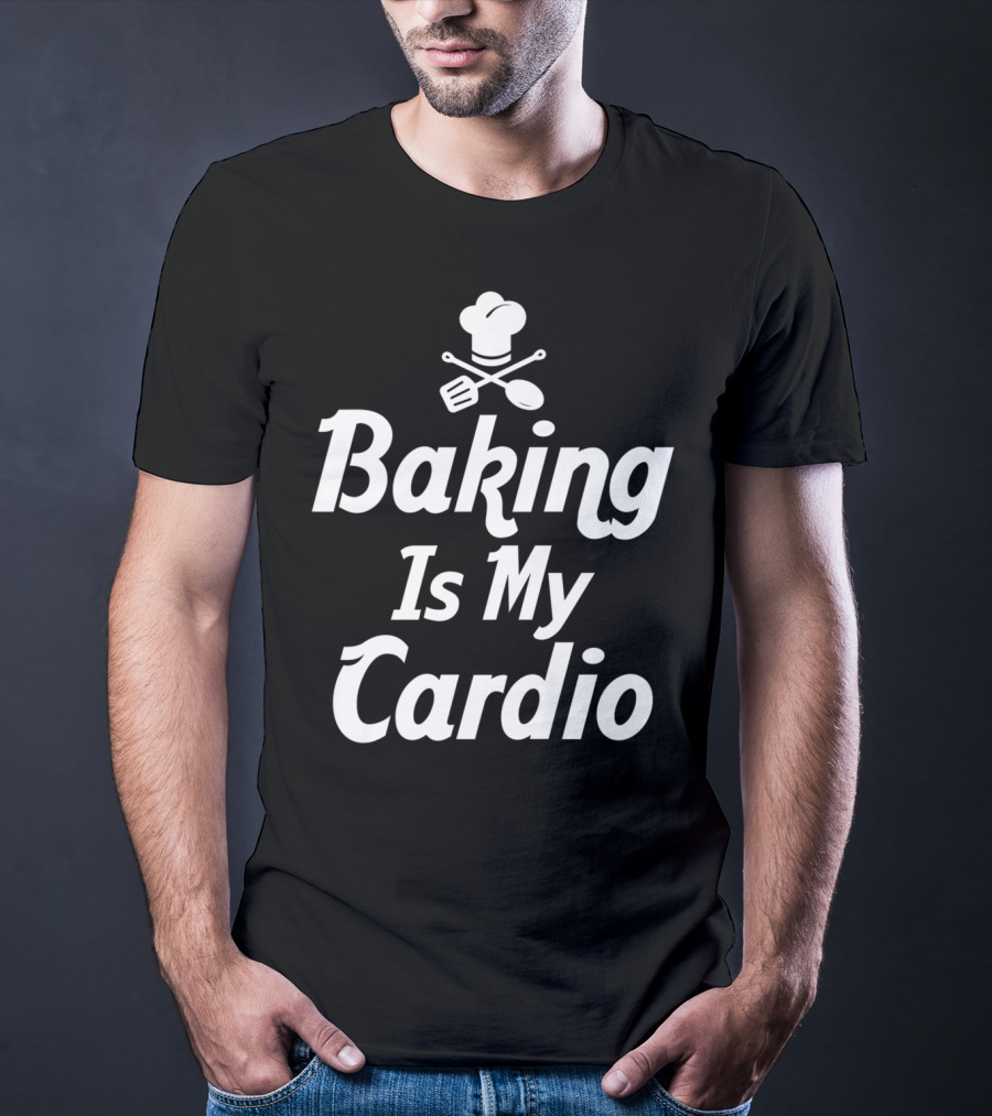 Bake Baking Is My Cardio Mom Grandma Chef Hat Spatula Spoon T-Shirt