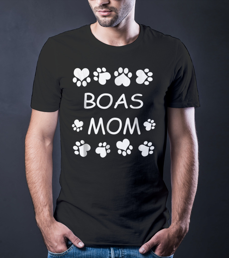 BOAS MOM Paw Heart Pattern Christmas Birthday T-Shirt