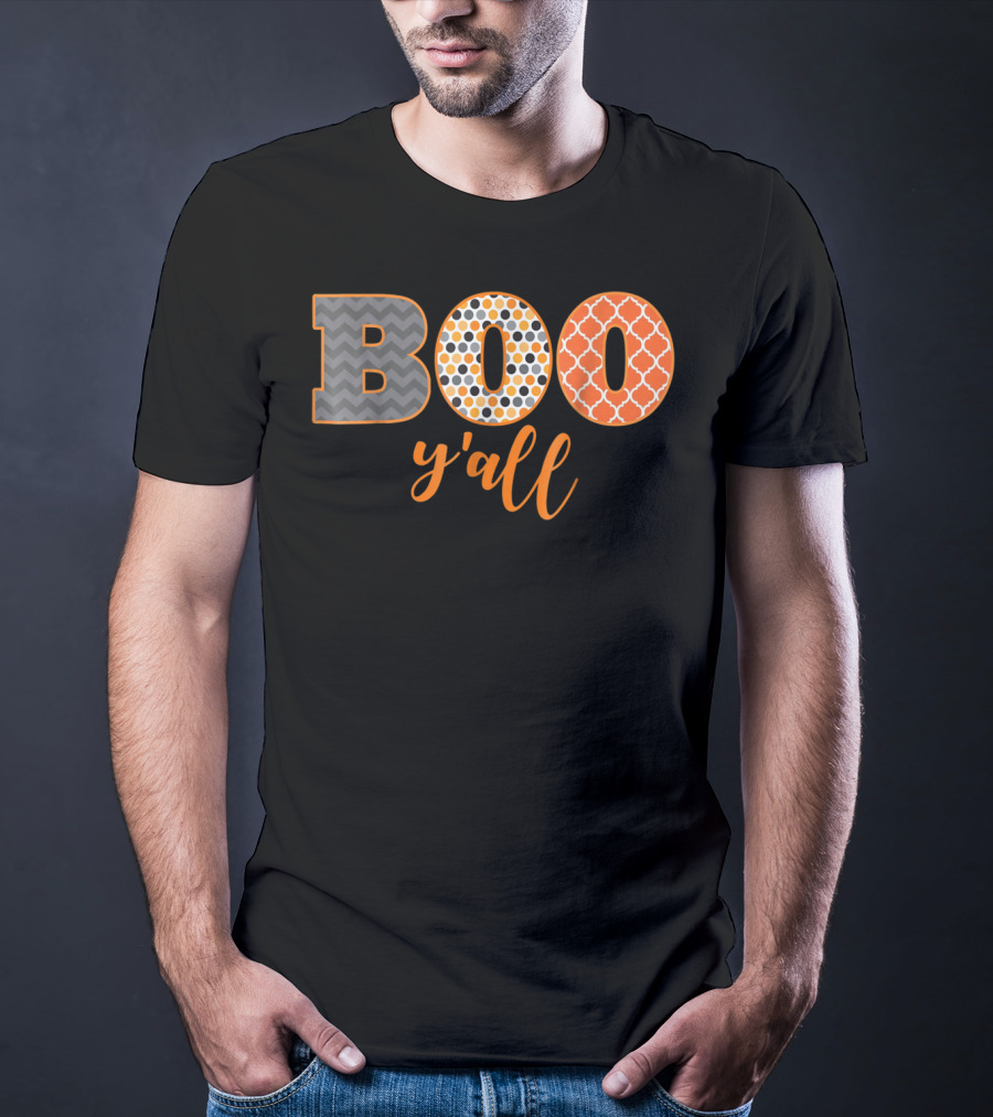 BOO Y'all Halloween Perfect Dad Teach51 Chevron Polka Dots T-Shirt