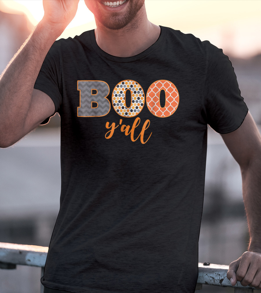 BOO Y'all Halloween Perfect Dad Teach51 Chevron Polka Dots T-Shirt
