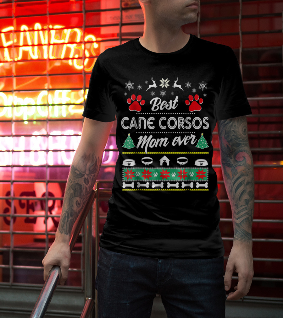Best Cane Corsos Mom Ever Ugly Christmas 90s T-Shirt