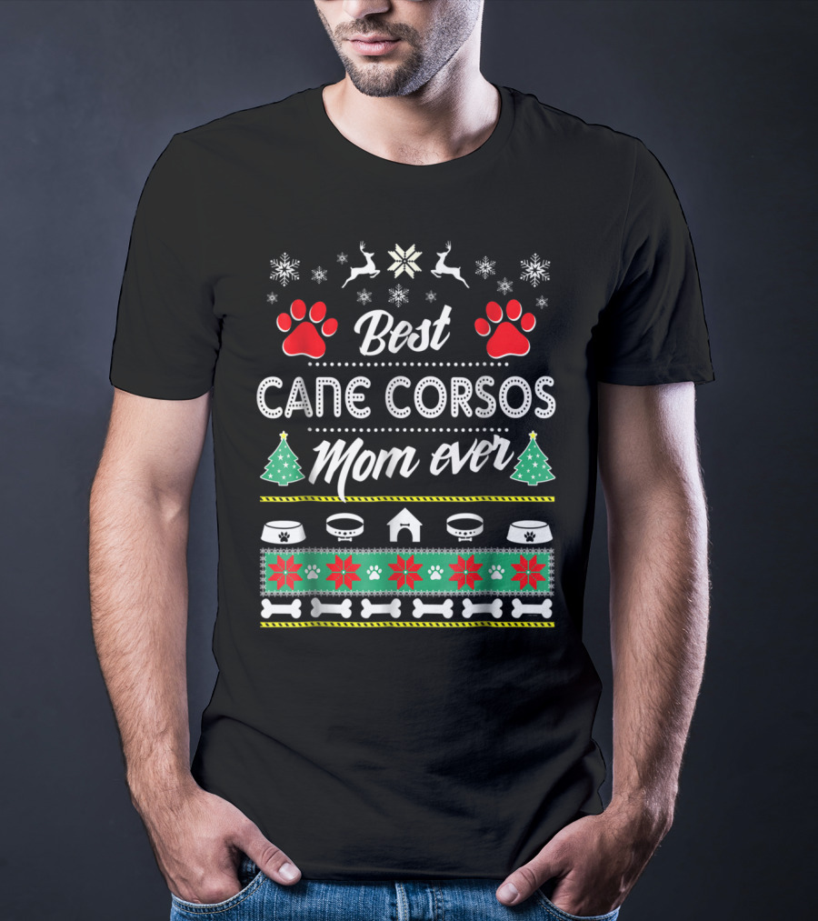 Best Cane Corsos Mom Ever Ugly Christmas 90s T-Shirt
