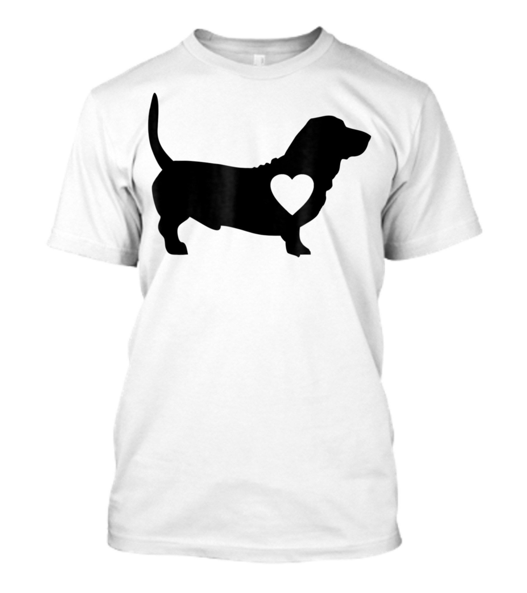 Basset Love Heart Silhouette Dog Idea Dog T-Shirt