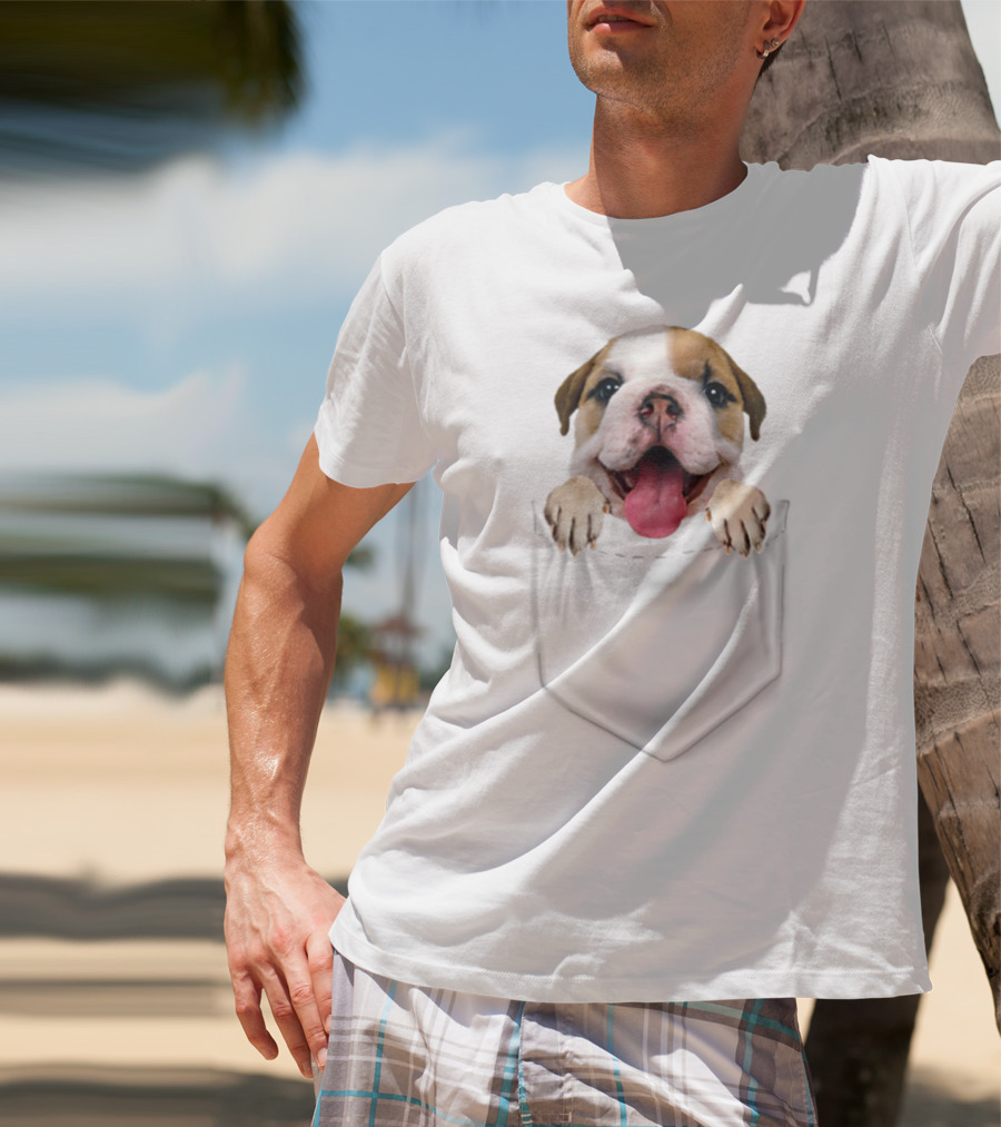 Bulldog In Your Front Pocket Bulldog Mom Loves 75 T-Shirt