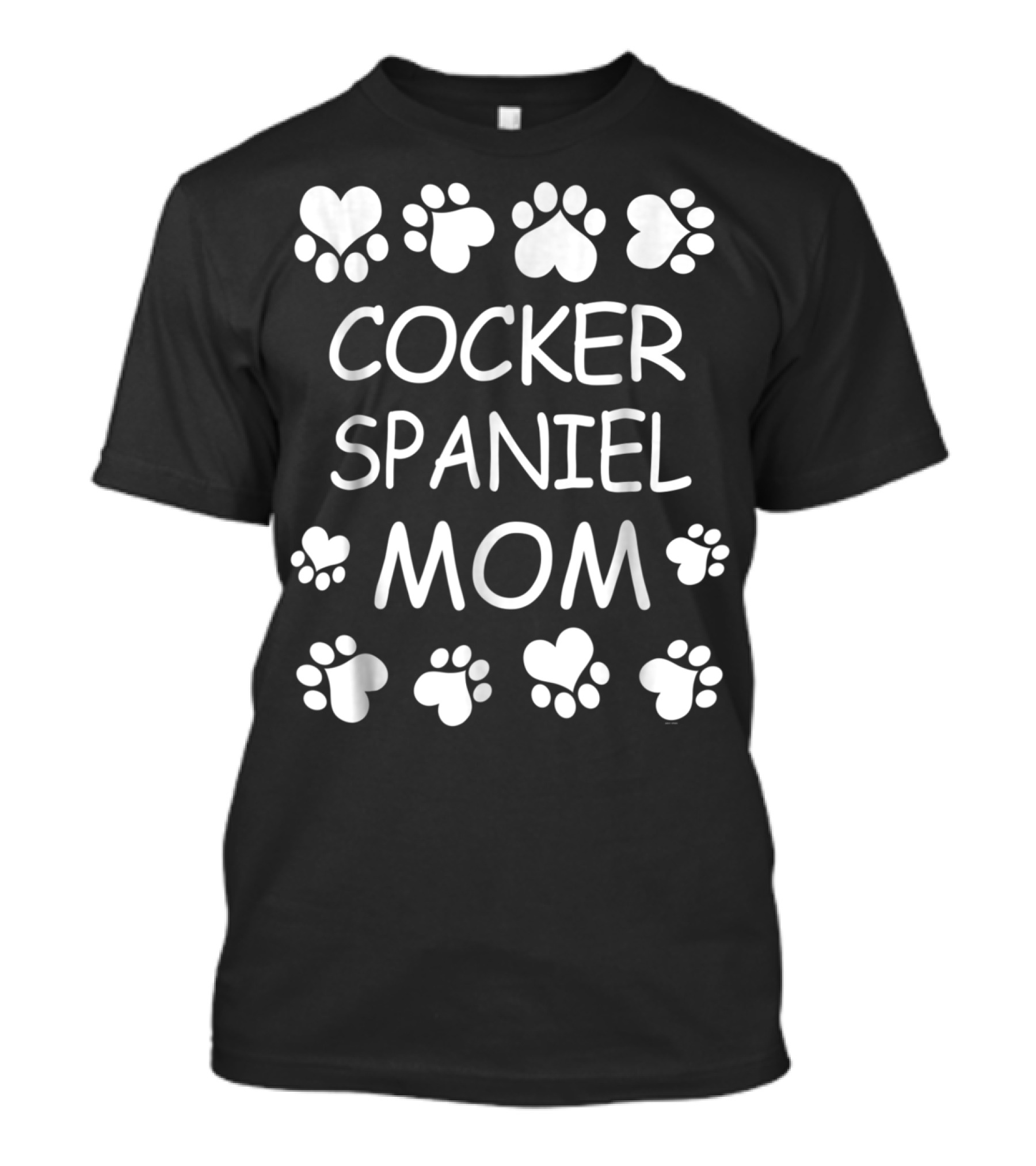 Cocker Spaniel Mom Lover With Paw Heart Motif For Christmas Birthday T-Shirt