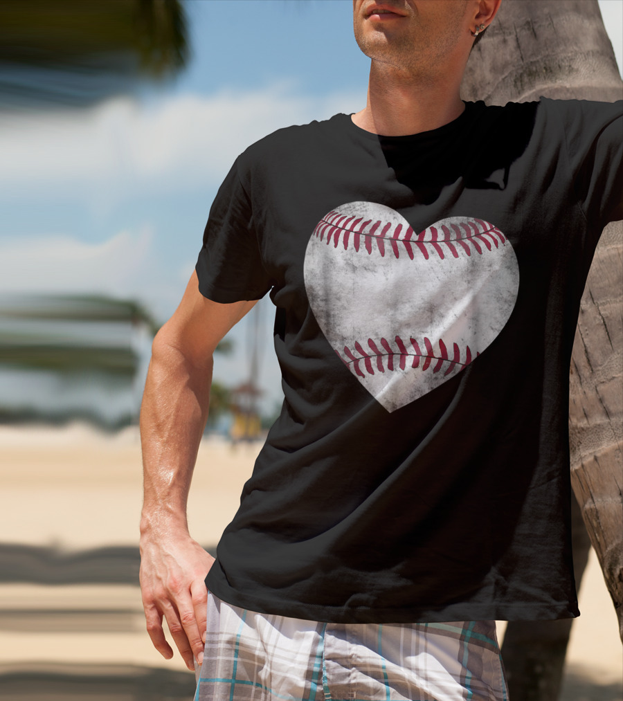 Baseball Heart Baseball And Family81 Vintage Stitching T-Shirt
