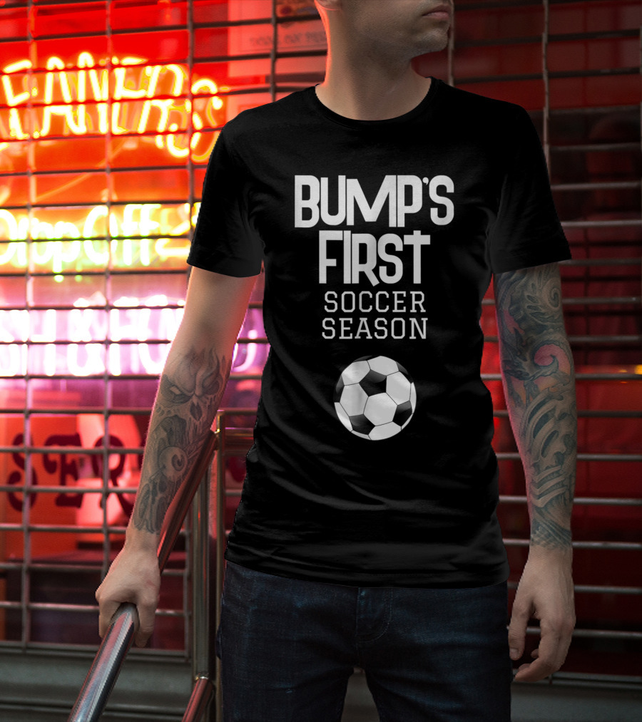 Bump's First Soccer Season New Expecting Mom To Be Soccer Ball T-Shirt