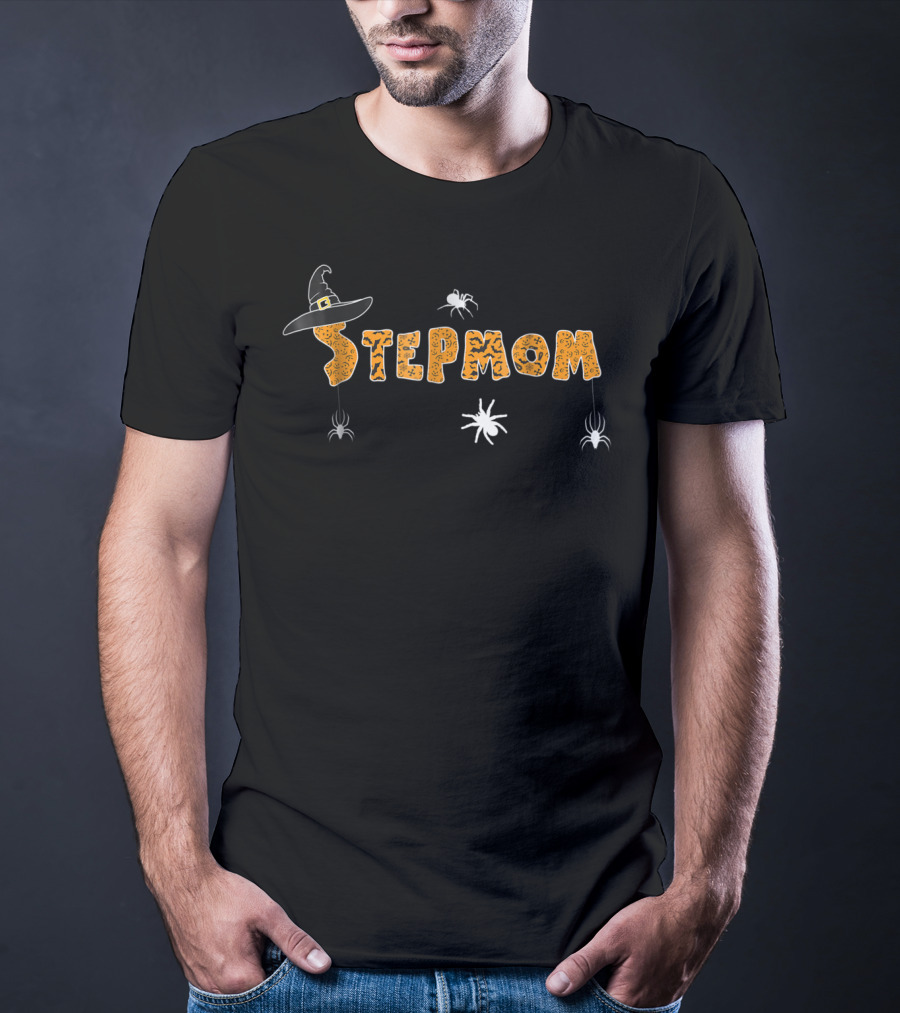 Stepmom Witch Hat Spooky Halloween Spiders T-Shirt