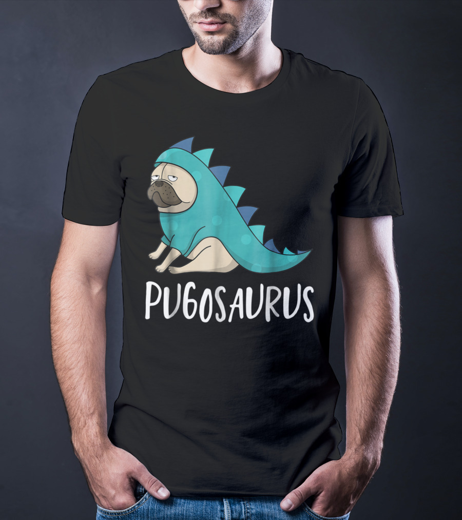 Pugosaurus Funny Pug Dog Mom Dino Dinosaur Puppy Lover T-Shirt