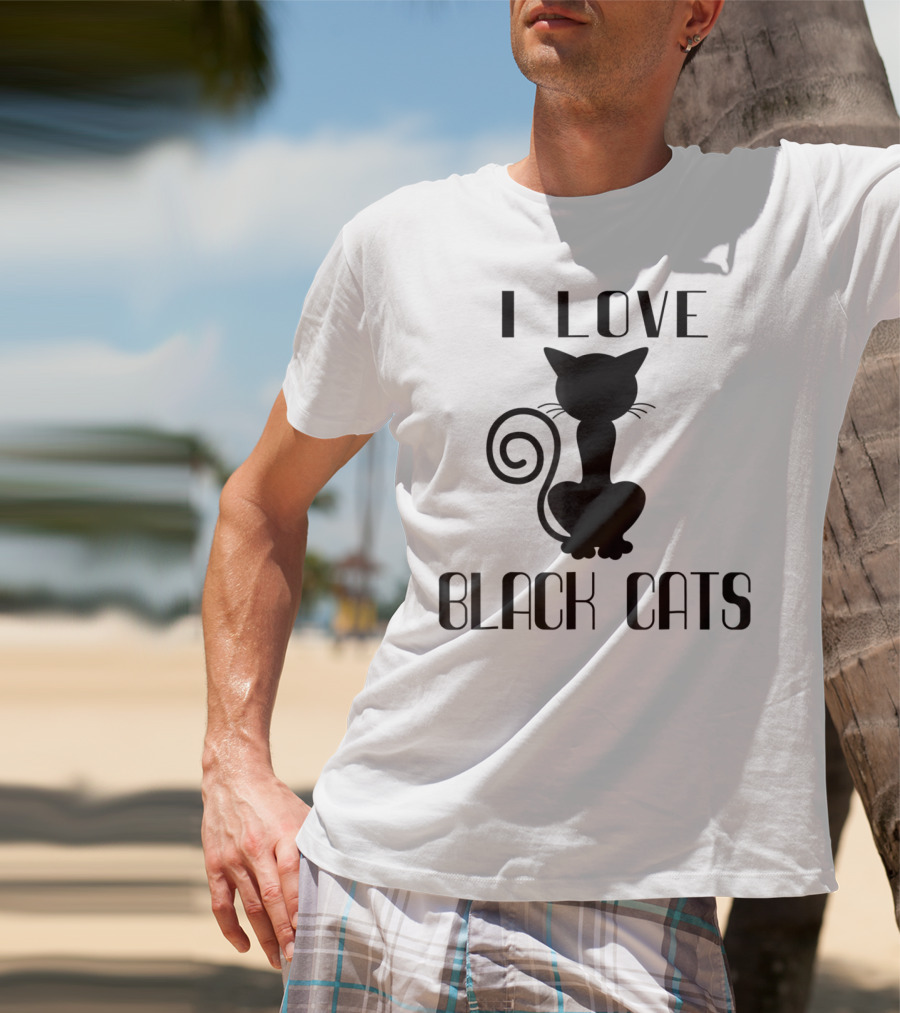 I Love Black Cats Cat Mom Witch T-Shirt