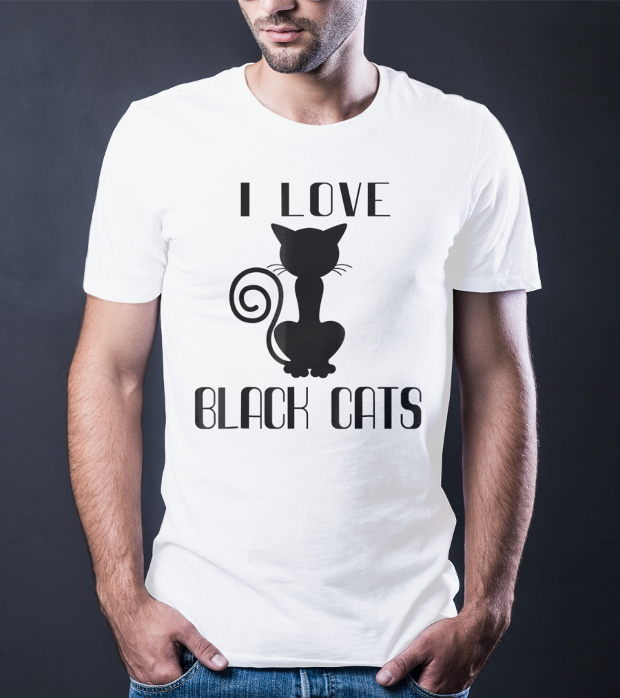 I Love Black Cats Cat Mom Witch T-Shirt