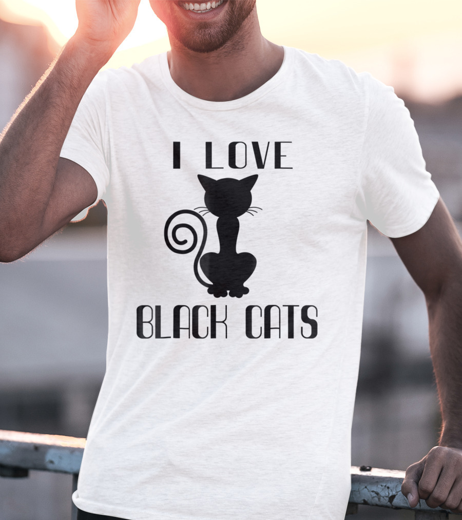I Love Black Cats Cat Mom Witch T-Shirt