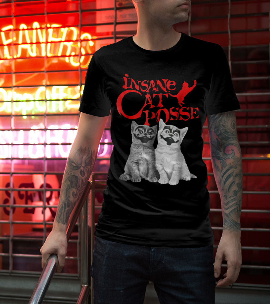 Insane Cat Posse Halloween Funny Clowns Mom Lover T-Shirt