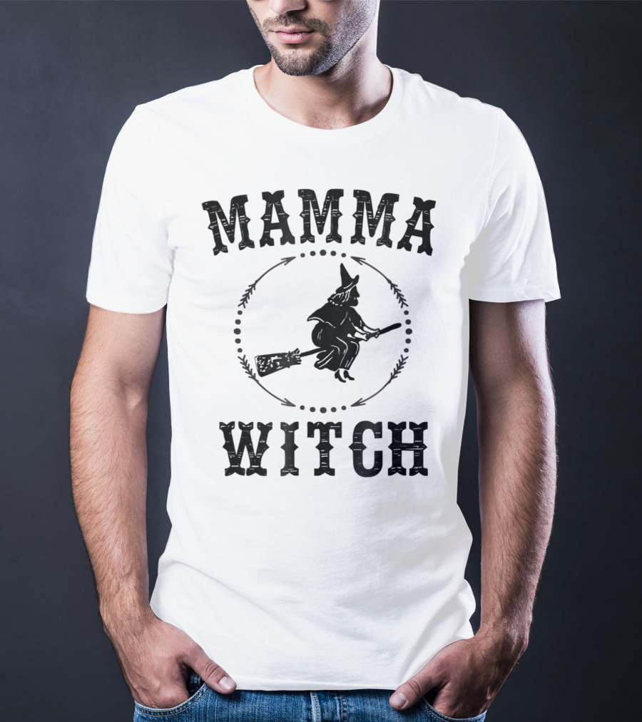 Mamma Witch Flying Broomstick T-Shirt