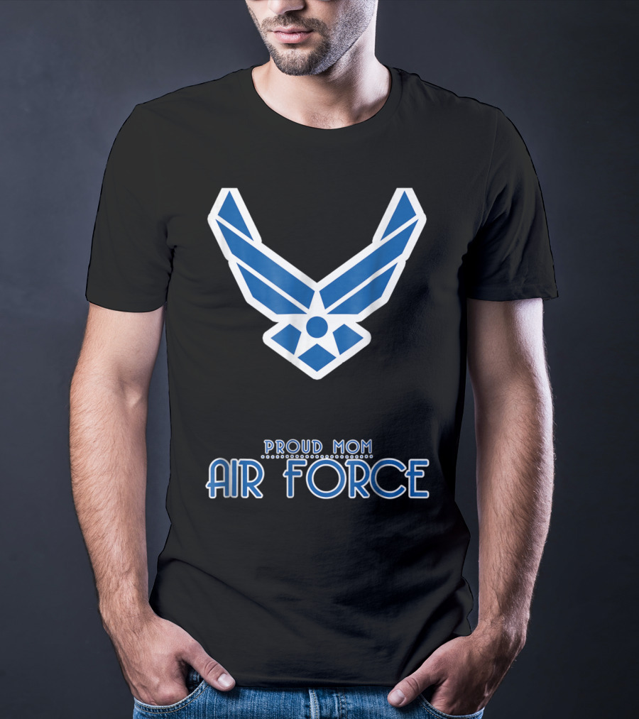 Proud Air Force Mom Blue Emblem T-Shirt