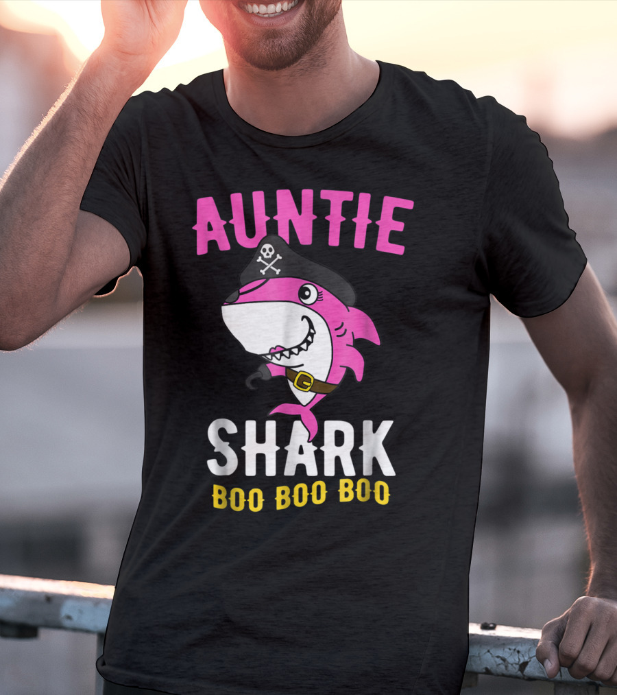 Auntie Pirate Shark Boo Boo Boo T-Shirt