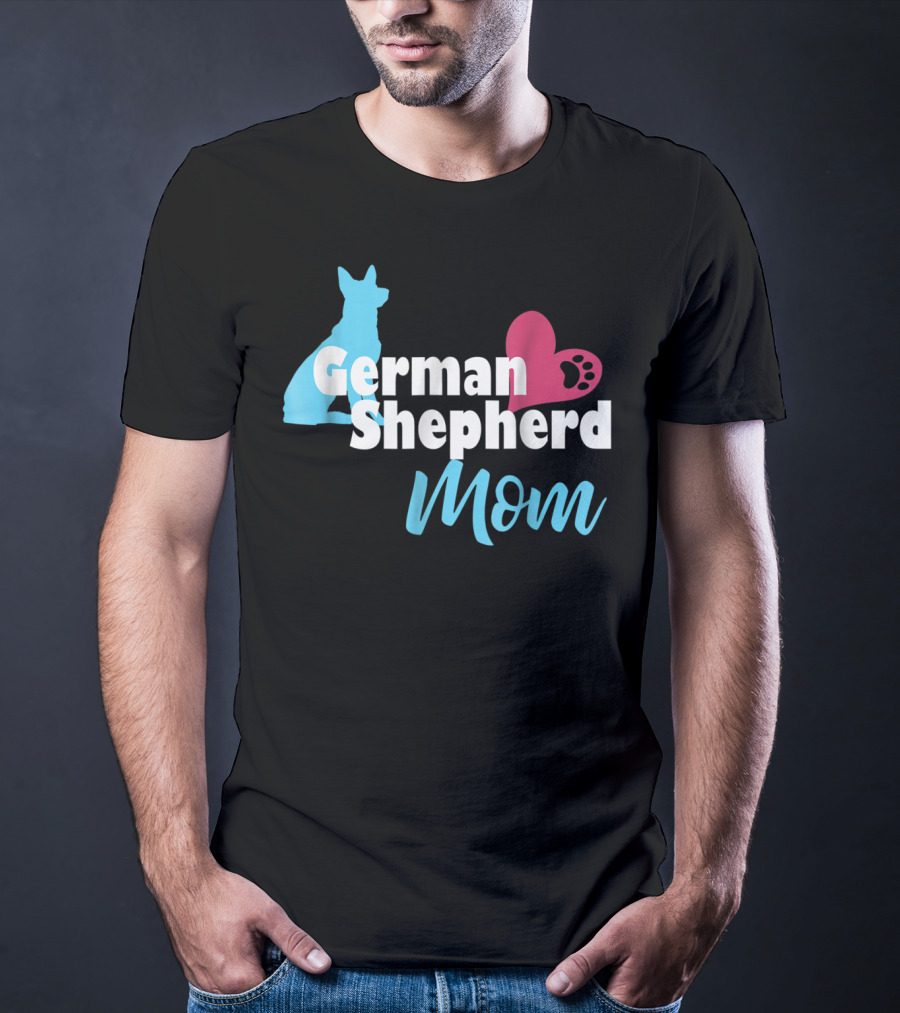 German Shepherd Mom Heart Paw T-Shirt