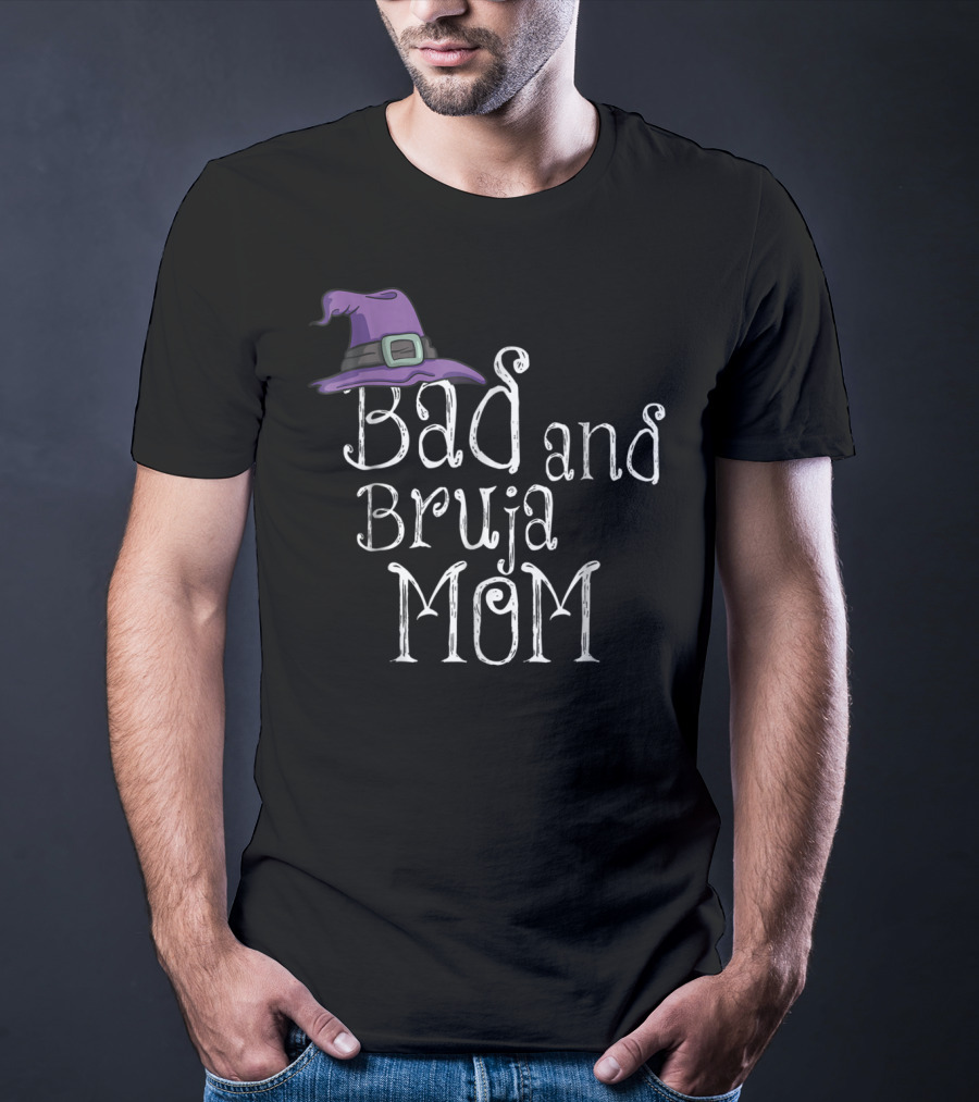 Bad And Bruja MOM Witch Wiccan Purple Hat T-Shirt