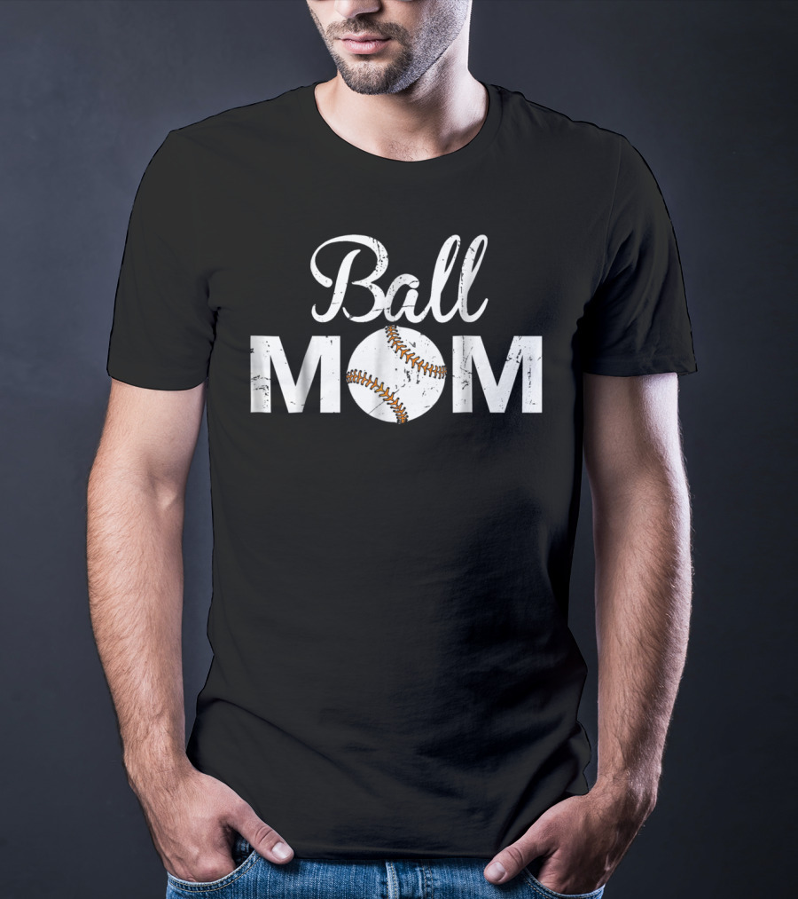 Ball Mom Love Baseball Player Ball Mom T-Shirt