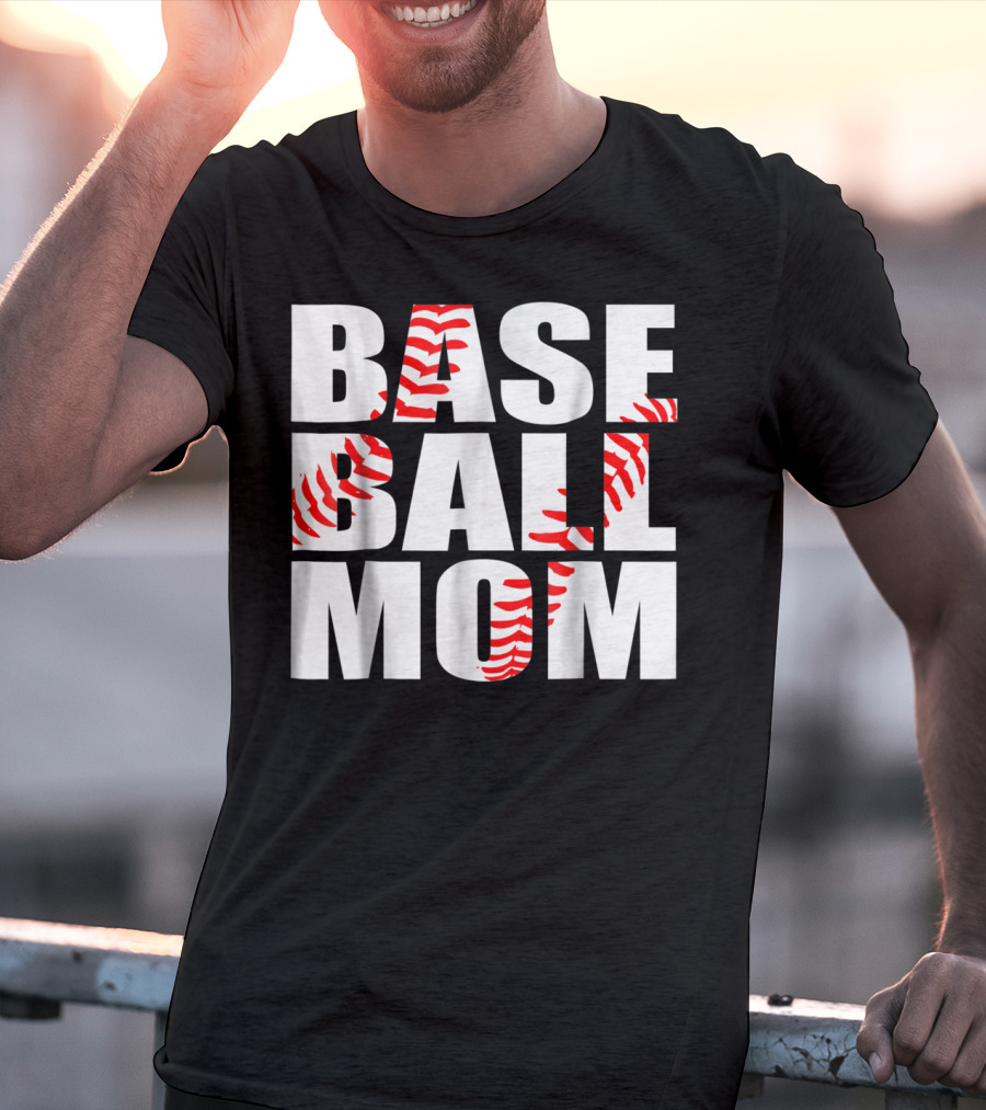 Baseball Mom Baseball Stitch T-Shirt