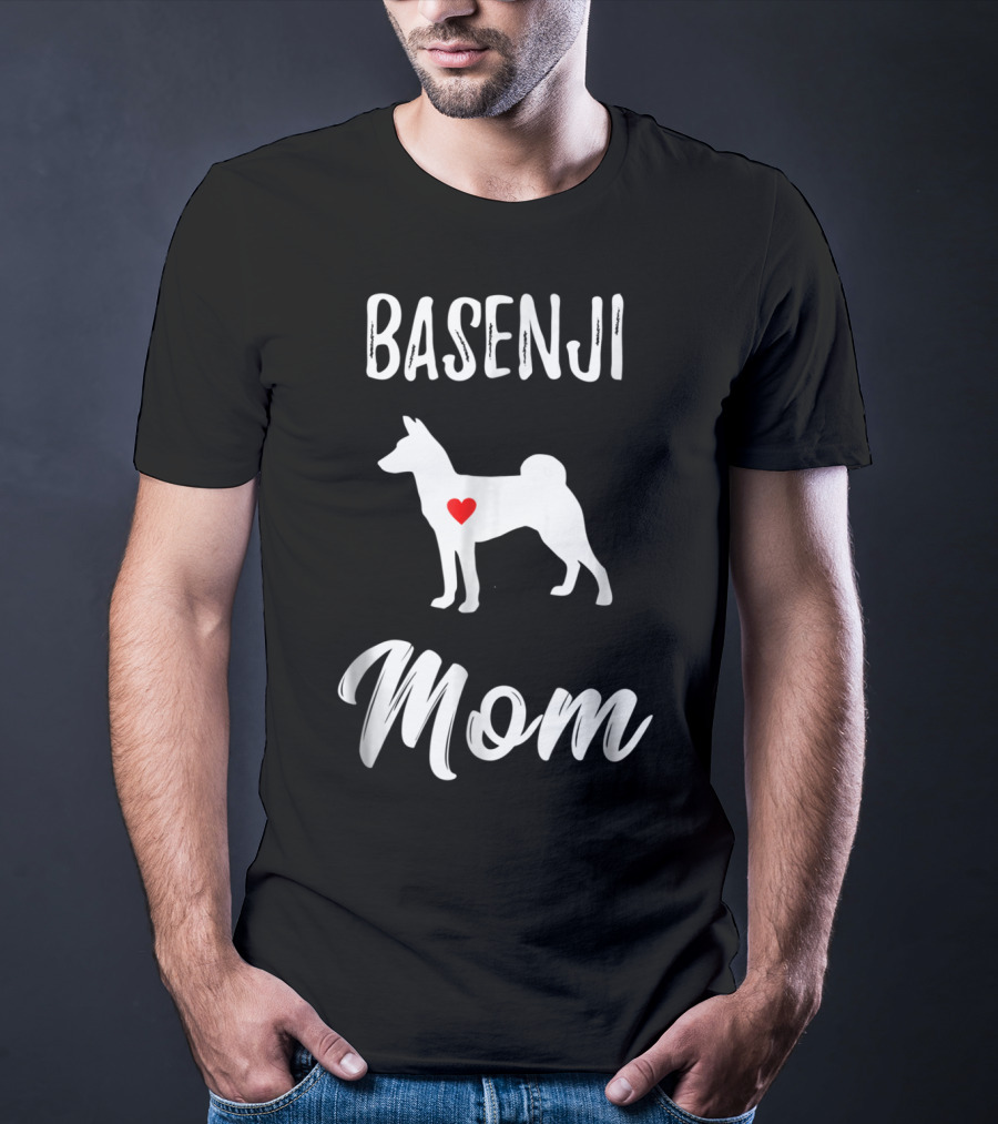 Basenji Mom Basenji Dog Heart T-Shirt