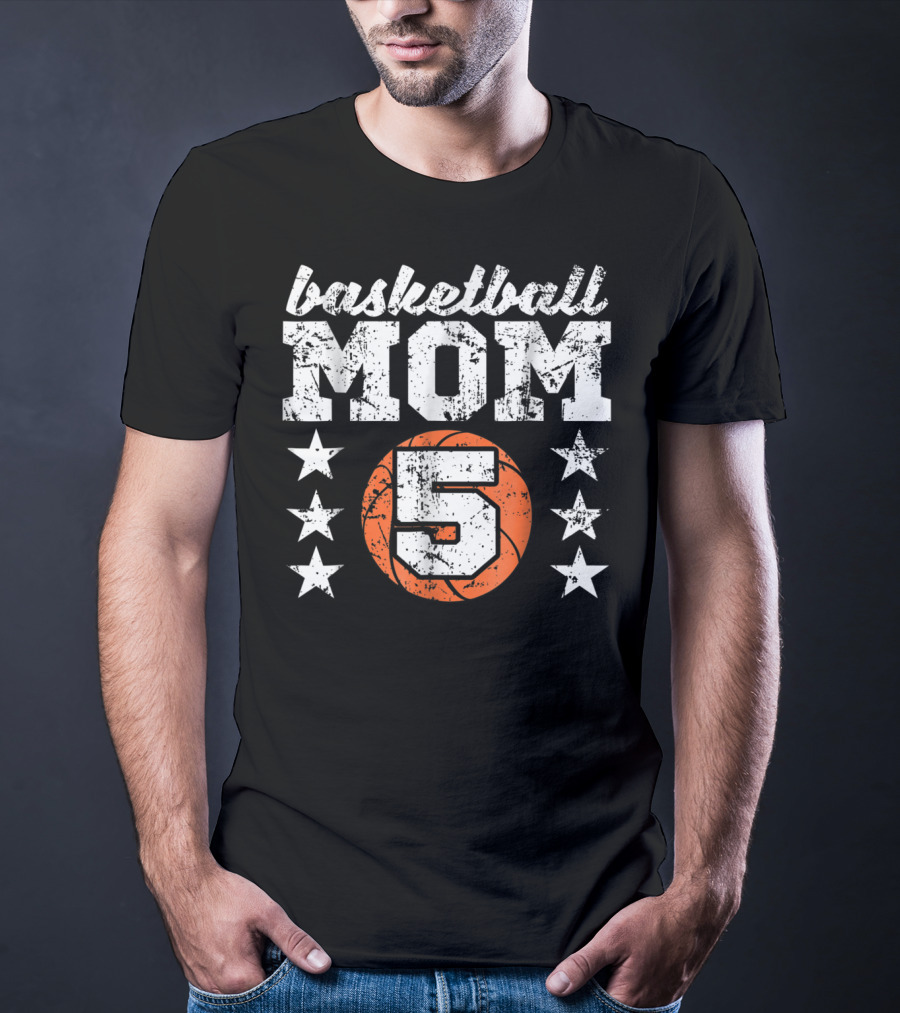 Basketball Mom 5 Stars T-Shirt