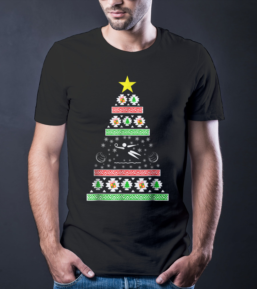 Beach Volleyball Ugly Christmas Tree Dad33 T-Shirt