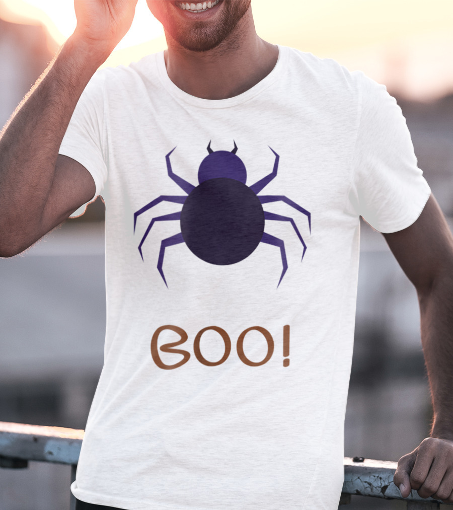 BOO Halloween Spider Design For Mom Sister Boyfriend Girl T-Shirt