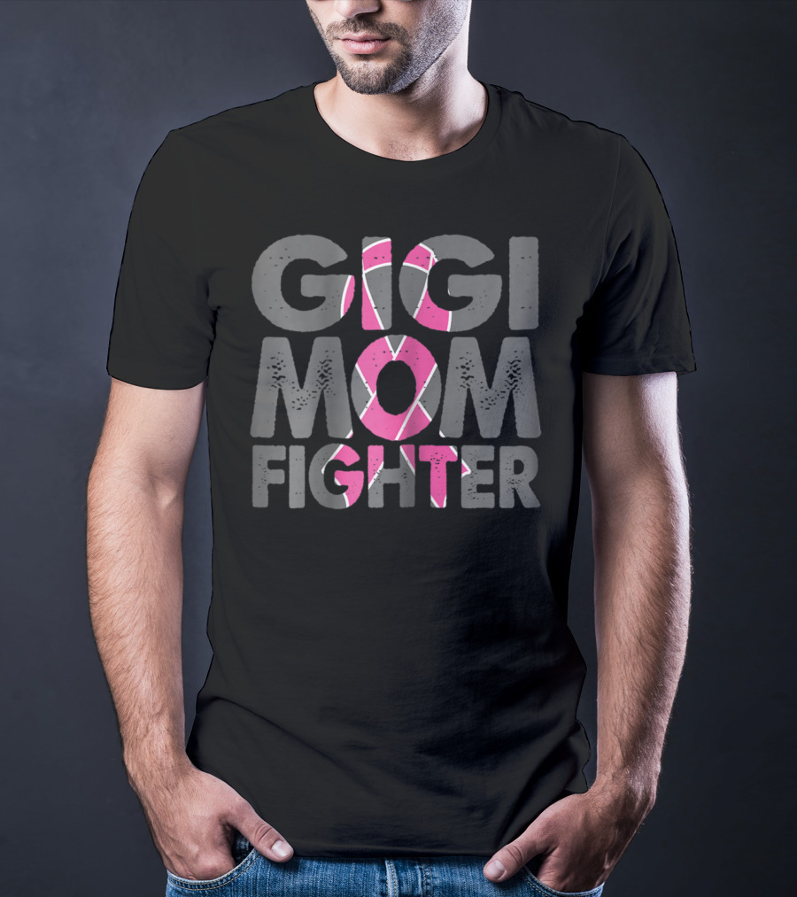 Gigi Mom Fighter Breast Cancer Awareness Pink T-Shirt