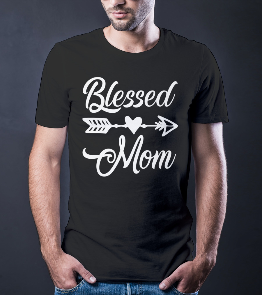 Blessed Mom Heart Arrow Design Thanksgiving24 T-Shirt