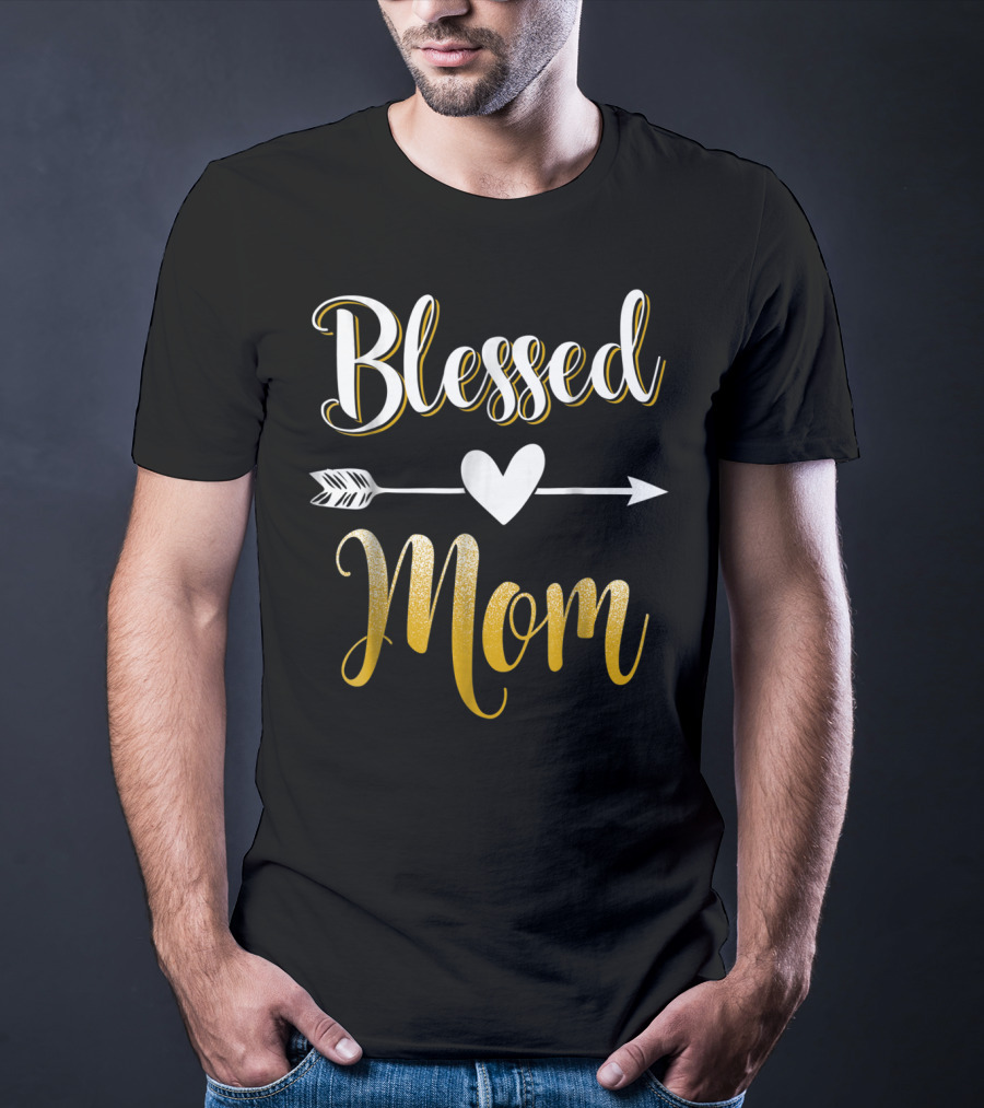 Blessed Mom Heart Arrow T-Shirt