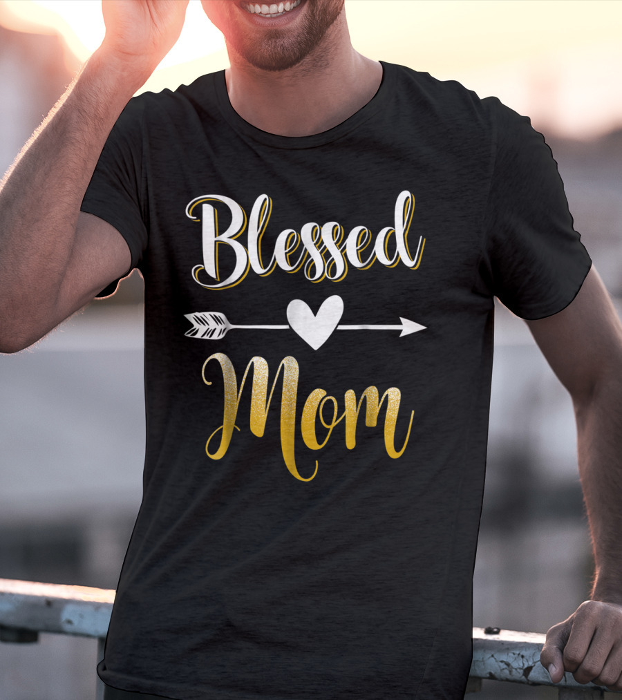 Blessed Mom Heart Arrow T-Shirt