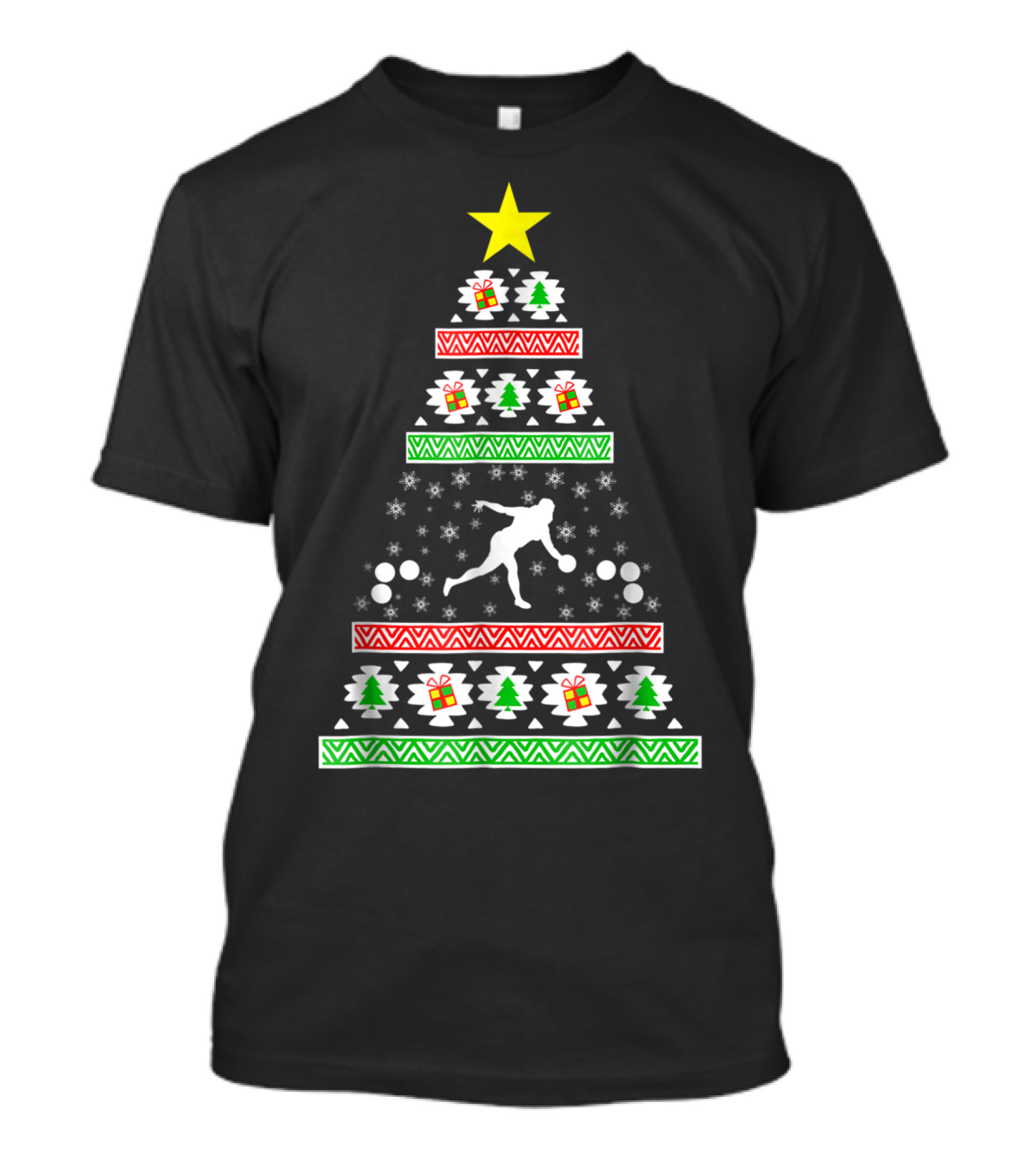 Ugly Christmas Bocce Ball Tree Dad89 T-Shirt