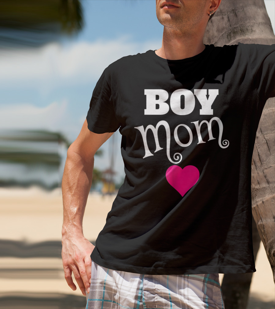 Boy Mom Heart Love My Boys Mother T-Shirt