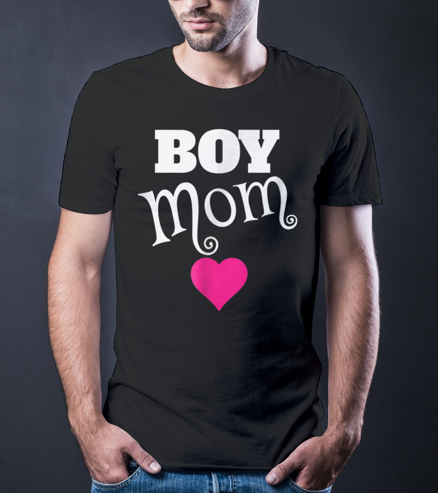 Boy Mom Heart Love My Boys Mother T-Shirt