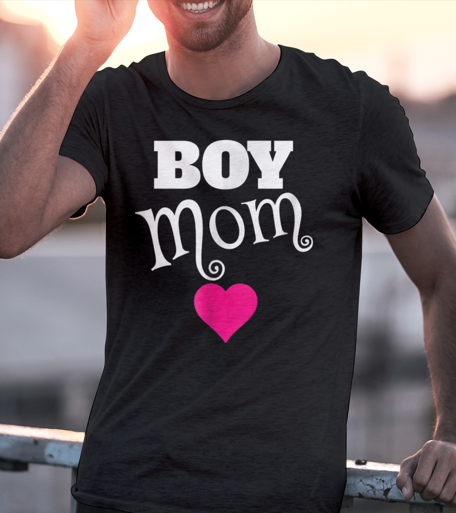 Boy Mom Heart Love My Boys Mother T-Shirt